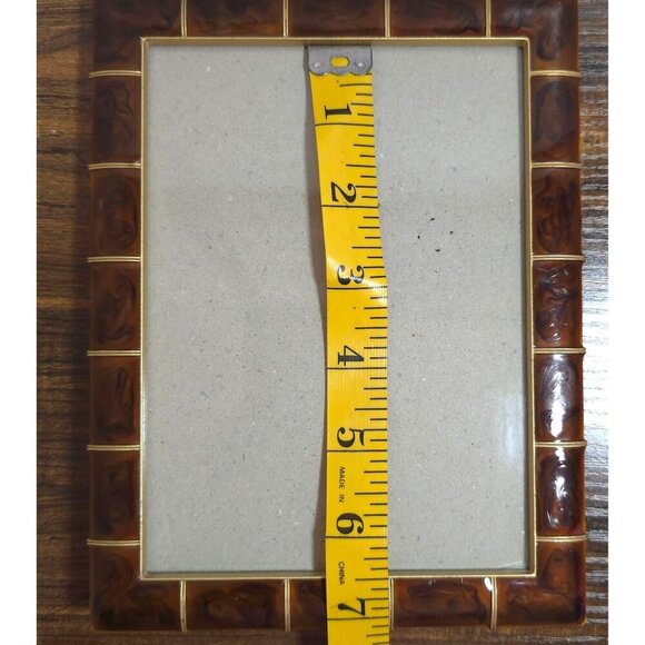 Vintage Brown & Gold Ashely Manor Shiny Resin & Metal 4x6 Textured Swirl Design - Picture 10 of 10